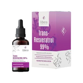 LIBERA NANOCEUTICAL | Trans-Resveratrol 99%, Propiedades Antioxidantes, Fórmula Líquida de Absorción Rápida y Eficaz, Nanotecnología Avanzada