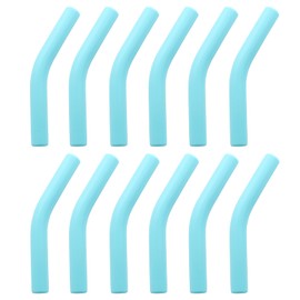 Bonsicoky 12 Pcs Food Grade Silicone Straw Tips - Soft Reusable Straw Covers Fit for 8mm/0.31" OD Stainless Steel Straws - Blue