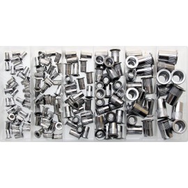 Rivet Nut Assortment Blind Rivet Nut Set Stainless Steel / Flat Head Thread Inserts M3 M4 M5 M6 M8 M10 150 Pieces
