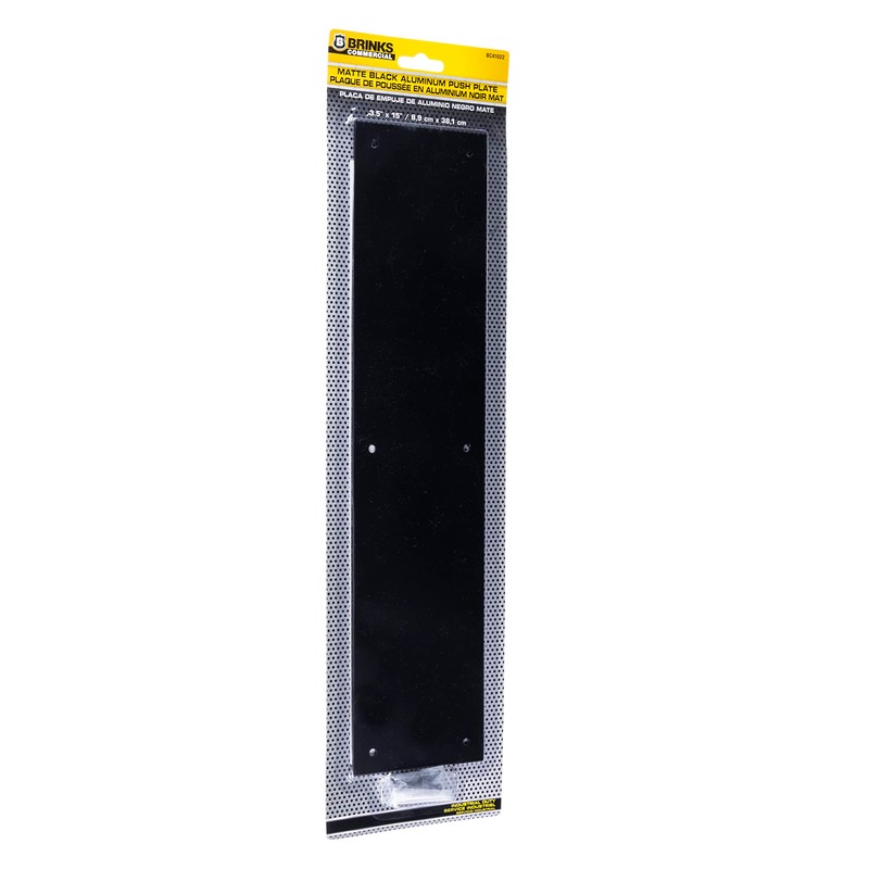BRINKS Commercial - Commercial 15" Push Door Plate, Matte Black