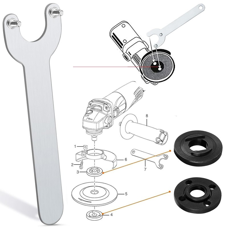Angle Grinder Spanner Wrench Flange Nut - 1PC 140mm Angle