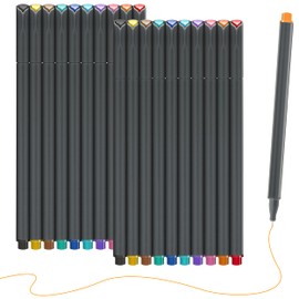 MyLifeUNIT Colored Pens, 20 Pieces 0.4 mm Fine Liner Pens Set for Writing, Sketching, Drawing and Journaling, 10 Assorted Colors