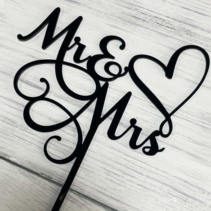 JIEEIN Mr & Mrs - Decoración para tarta de novia