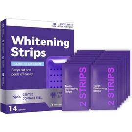 Purple Teeth Whitening Strips – Gentle Daily Use for Surface Stains & Natural Shine, Portable Whitening Strips for Home or Travel, 14 Count