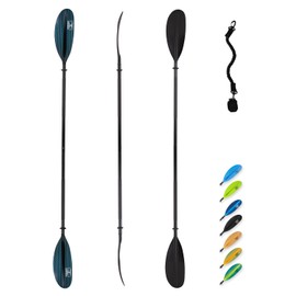 OCEANBROAD Kayak Paddle 90.5in/230cm Alloy Shaft Kayaking Boating Canoeing Oar with Paddle Leash 1 Paddle, HexaGradient Black