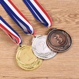 Award Medals Metal Medals, 3 Pieces Metal Gold Silver Bronze Award Medals with Collar, Metal Winner Medal in Olympic Style Winner Medals for Events, Classrooms