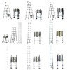 5+6 Steps(5.6Ft + 6.6Ft) Telescopic Step Ladder Aluminium Herringbone Ladder