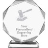 Gavel Crystal Awards, 6.75" Custom Gavel Award with Engraving Included