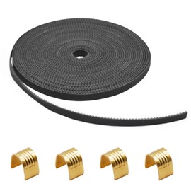 VZU GT2 Timing Belt 6mm Wide, 2mm Pitch, 5M Length for Creality Ender 3 Ender 3 Pro Ender 3 V2 CR-10 Anycubic Cobra CNC 3D Printer Open 2GT Belt with Copper Sleeves