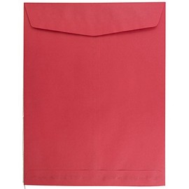 JAM PAPER 10 x 13 Open End Catalog Colored Envelopes - Red Recycled - 50/Pack
