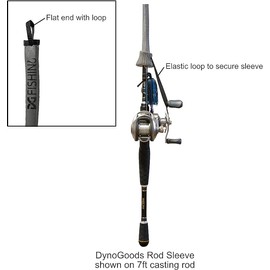 DynoGoods Fishing Rod Sleeve, 3 pack, 7ft Casting Rod Protector/Rod Sock/Rod Cover (Gray)