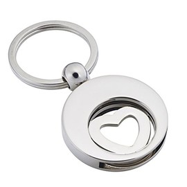 High Quality Keyring with Shopping Trolley Token, heart
