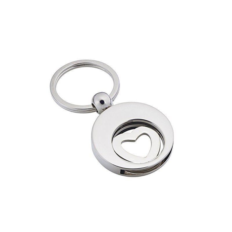 High Quality Keyring with Shopping Trolley Token, heart