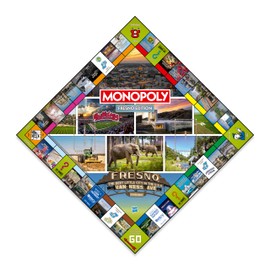 Monopoly Board Game Fresno CA Edition : 2-6 Players Family Board Games for Kids and Adults, Board Games for Kids 8 and up, for Kids and Adults, Ideal for Game Night