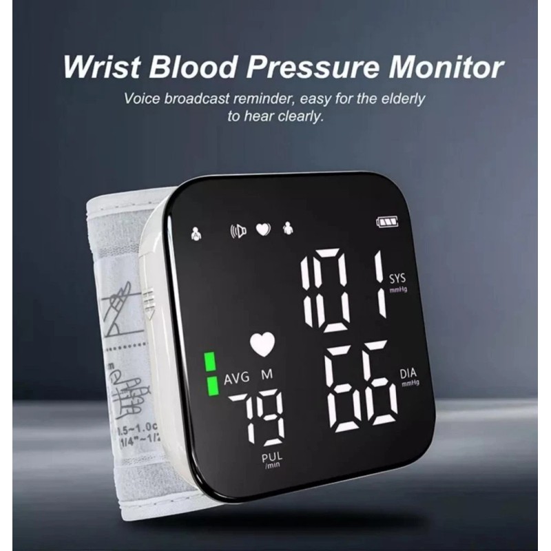 Digital Wrist Blood Pressure Monitor Automatic Cuff with LED Display