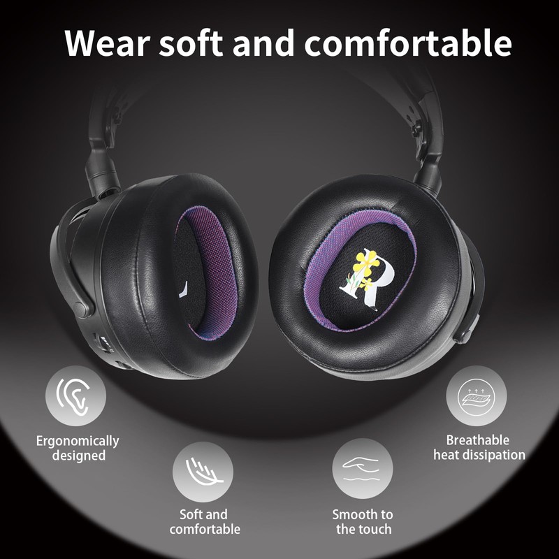Jomwag Replacement Earpads for AUDEZE Maxwell Black/Purple Sheepskin with High-Density