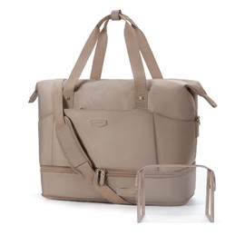 Missnine Expandable Weekender Bag for Women,Travel Duffel Bag 50L Carry on Overnight Bag with Shoes Compartment Gym Bag with Toiletry Bag