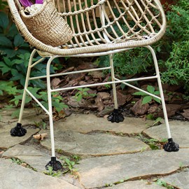 4pcs Chair Foot Cover Table Legs Furniture Floor Protector Camping Chair Feet Covers No Slide Furniture Pads Chair Caps for Legs Leg Covers for Chairs Leg Floor Protectors (Black, One Size)