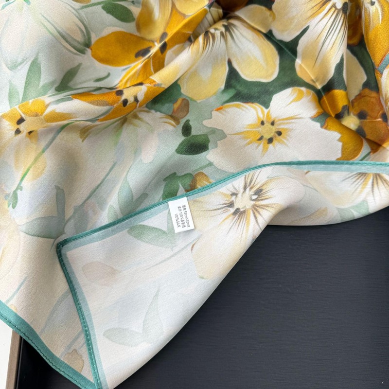 MEISEE 100% Pure Mulberry Silk Scarf 21" Square Scarf Neckerchief