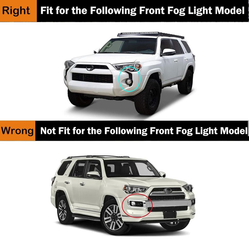 2Pcs Metal Front Fog Light Decals Compatible with Toyota 4Runner