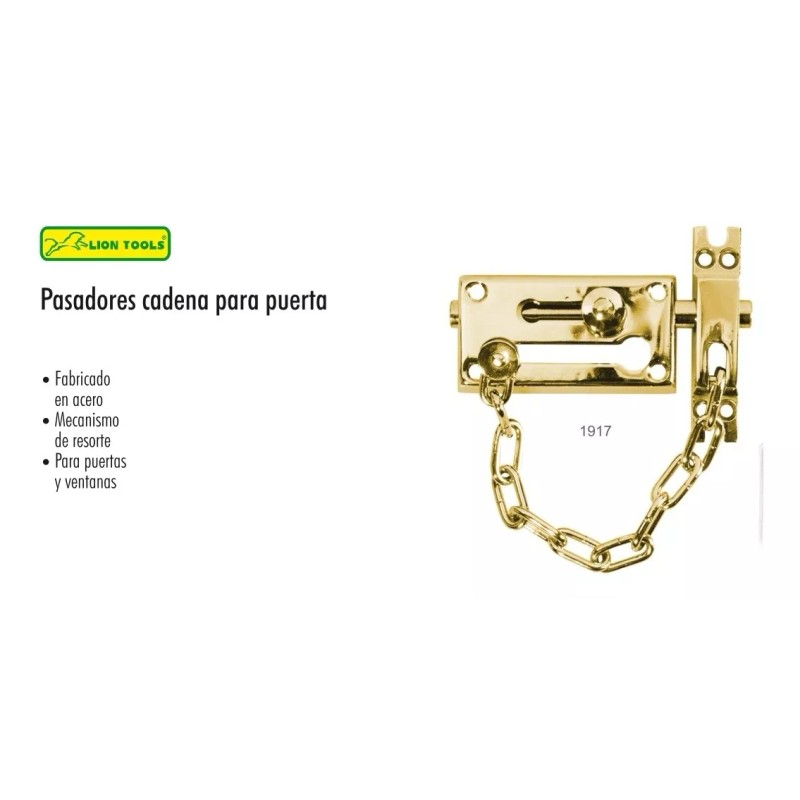 Lion Tools Pasador Con Cadena Para Puerta Lion Tools