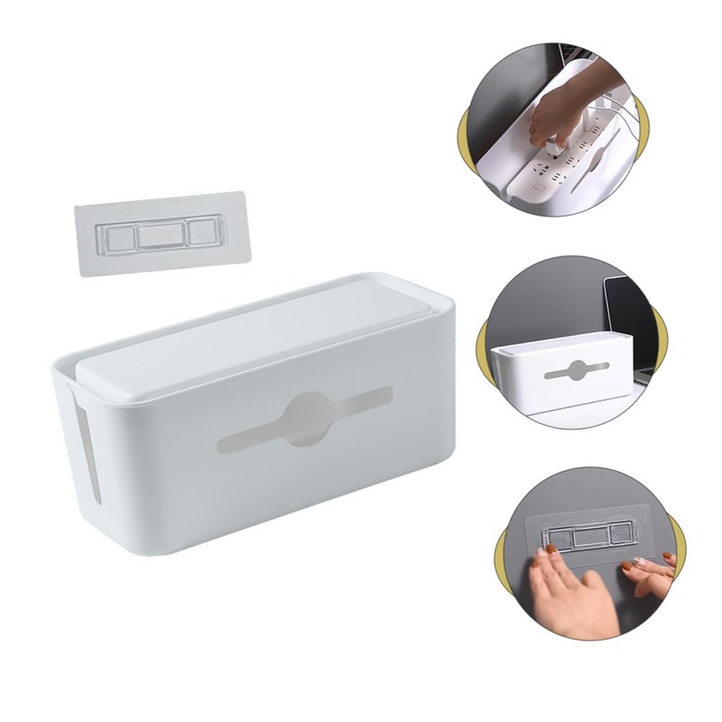 LABRIMP Cable Management Box Charging Cable Organizer Container for Desk
