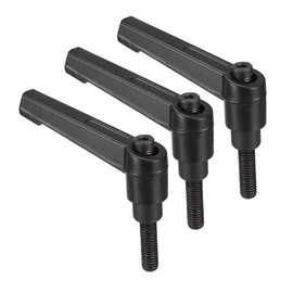 TA-VIGOR Adjustable Clamp Lever Handles M10 x 20mm Locking Quick Release Push Button Ratchet Screws Aluminum Alloy Male Thread Bolt for Machinery Equipment 3 Pack