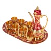 Vintage Coffee Pot Set Retro Metal Pot Tray Set Waterproof