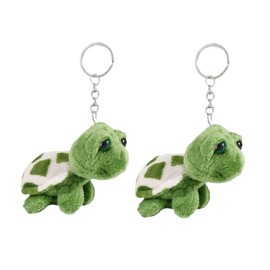 Zhuluck 2Pcs Green Mini Tortoise Plush Stuffed Animal Cute Plush Sea Turtle Keychain Pendant Cartoon Doll for Birthday Gift Bag Accessories, Stuffed Animals Charm Keyrings