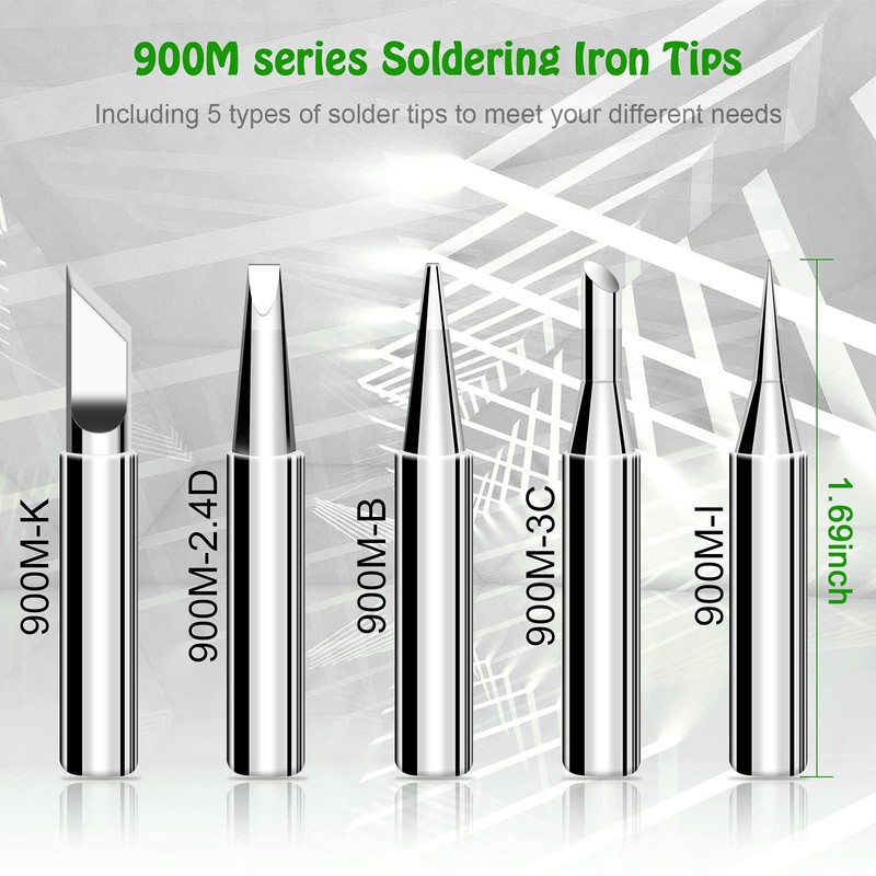 Soldering Iron Tips, 5 PCS 900M Series Solder Tips, Lead-free