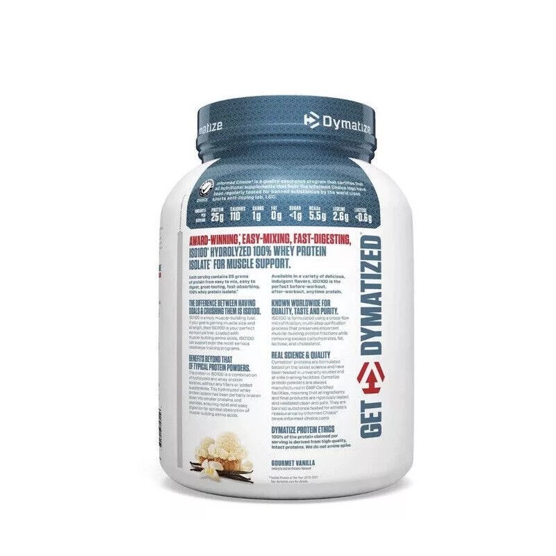 Dymatize Nutrition ISO 100 Hydrolyzed Whey Protein - Gourmet Vanilla,