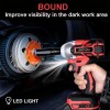 BRPOM 21V Cordless Electric Impact Wrench Gun 1/2'' with 2x