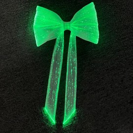Lumisonata Light up Hair Accessories 7 Colors LED Hair Bow with Veil Rave Hair Clips Glow Hair Barrettes for Wedding