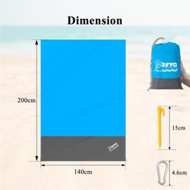 ZFYQ Beach Blanket, 200 x 140 cm Picnic Blanket with 4 Fixed Stake for Beach Camping Picnic and Other Outdoor Activity