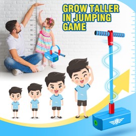 Toyzey Boys Girls Toys Age 3 4 5 6 7 8 9 10 11 12, Pogo Stick for Kids Toys for 3-12 Year Old Boys Girls Gifts Age 3-12 Birthday Space Hopper Light Blue