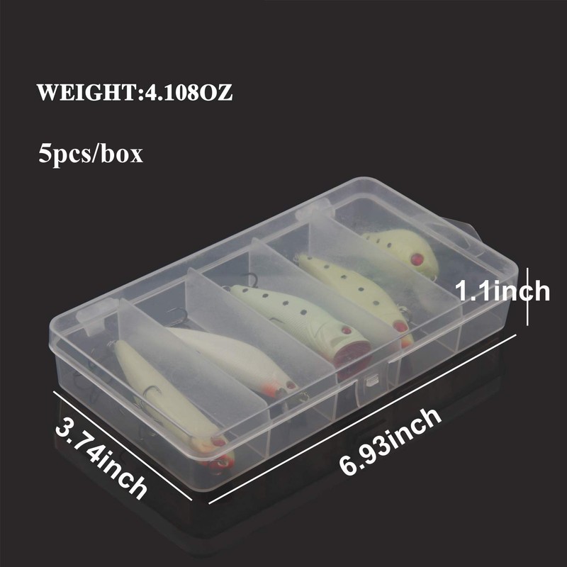 Luminous Fishing Lure Bait Set- 5Pcs Hard Lure Minnow Crankbait