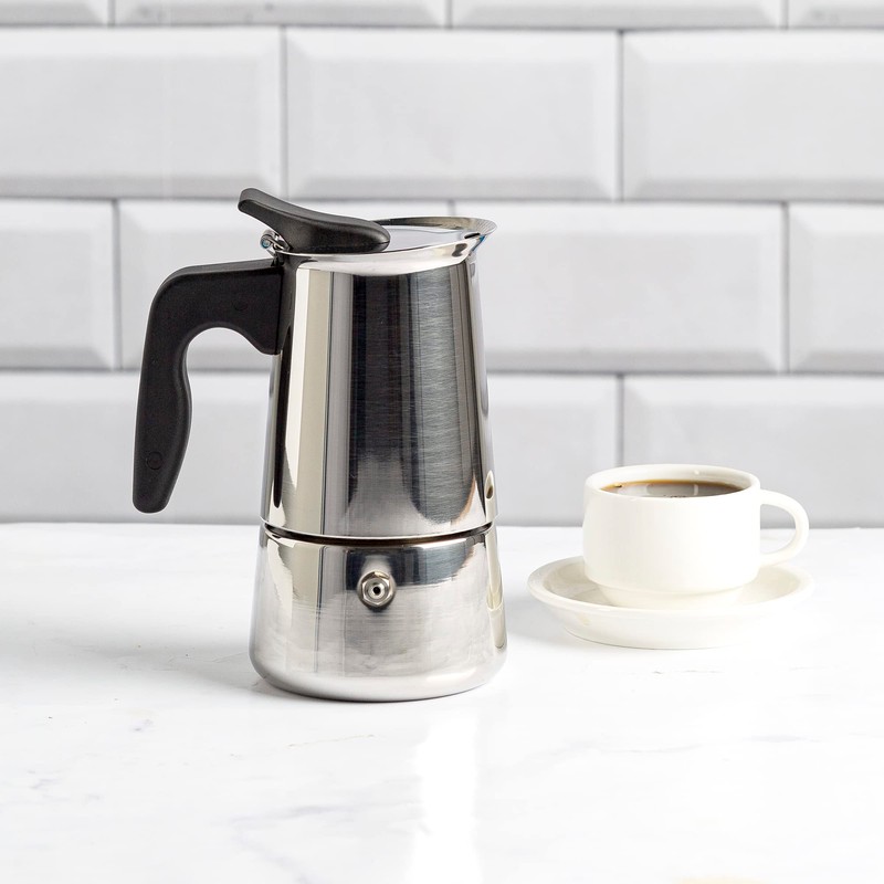 Primula Stainless Steel Stovetop Espresso Coffee Maker, 4-Cup, 3.5"D x