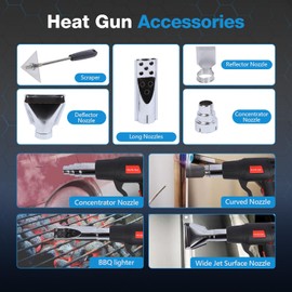 1500W Fast Heating Hot Air Gun with 4 Nozzles, 2-Temp Control, Heat Gun 122℉~1112℉ for Crafts, Shrinking PVC, Stripping Paint