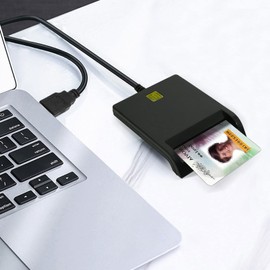 BOMFLORE CAC Reader, CAC Card Reader Military, ISO7816 Contact DOD Military USB Common Access CAC Smart Card Reader + SDK Kit, Compatible with Windows, Mac OS 10.6-10.10 and Linux (Black)