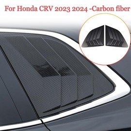 MUXEE 2Pcs Rear Side Window Louvers Air Vent Scoop Shades Cover Blinds Trim for Honda CRV CR-V 2023 2024 2025 - ABS bright black Sport Interior Accessories