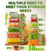 KEMETHY 60 PCS Food Storage Containers with Lids, BPA-Free Plastic
