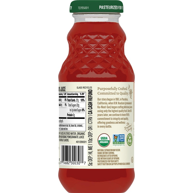 R.W. Knudsen Organic Cranberry Pomegranate Juice, 8 fl oz (12
