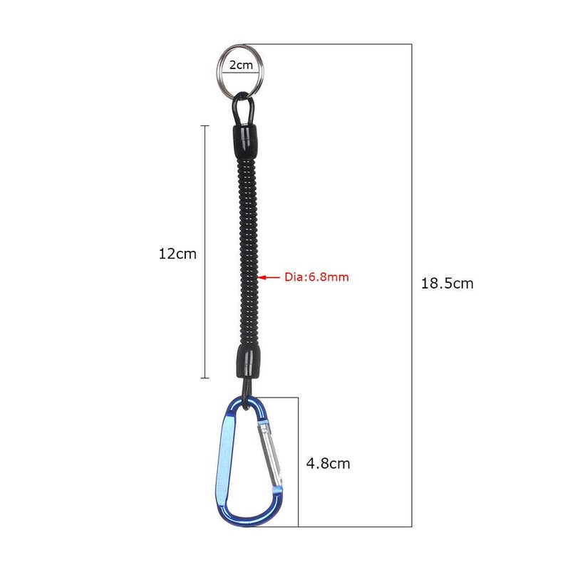 POWERTOOL Carabiner Lanyard Chain, 1pc Retractable Lanyard Keyring Spring Stretch
