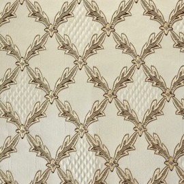54" Renaissance Jacquard Drapery Upholstery Damask Stripe Diamond Fabric | Sold by The Yard (Diamond Cream)