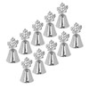10Pcs Table Number Stands Stainless Steel Leaf Style Silver Color