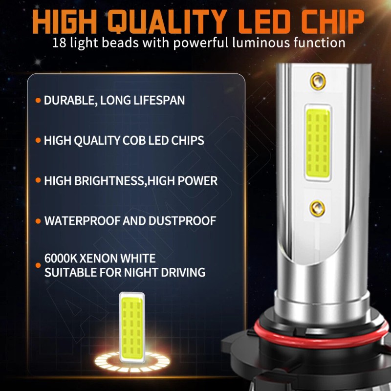 AUIMSOCO 9005 HB3 LED Headlights High Beam Bulbs 100W Bright