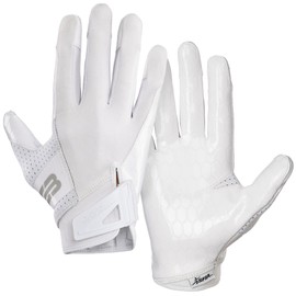 Grip Boost DNA 2.0 Football Gloves with Engineered Stick - Adult Sizes (White, Large)