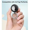 Desangu AirTag Case Keychain Key Ring, Black (White) ((DSG7555))