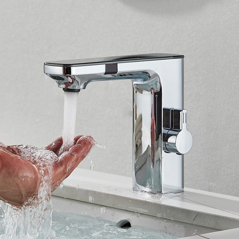 mvmhome Smart Sensor Bathroom Sink Faucet Digital Display Screen Basin