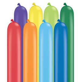 Qualatex 350Q Medium Sized Twisting Balloons, Carnival Assortment - Pack of 100